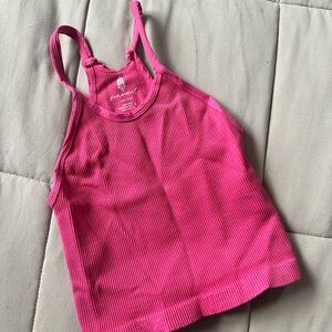 Pink Ribbed Tank Top